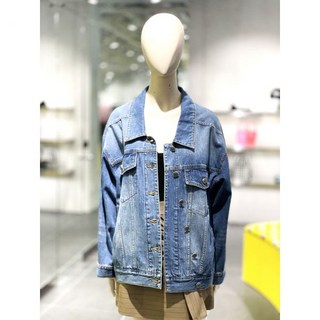 LYPDM25300 럭키슈에뜨 여성 오버사이즈 비대칭 데님 자켓