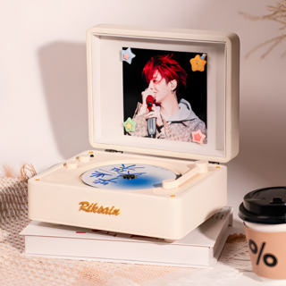 레트로튠 빈티지 휴대용 블루투스 CD플레이어, 화이트