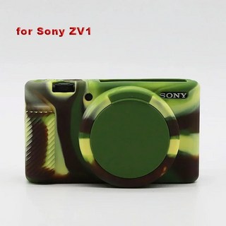 RX100 III IV ZV1 소프트 카메라 고무 바디 가방 케이스 스킨 보호 커버 프레임 보호대, 12 Sony ZV1 Camo, 1개