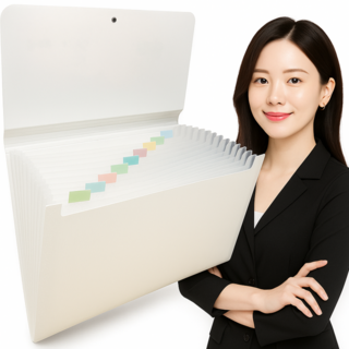 [3만개돌파] 미미누 슬림핏 아코디언 파일 13칸 파일철, 화이트, 1개