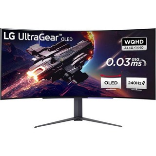 AMD 프리싱크 프리미엄과 0.03ms 응답 시간을 갖춘 LG 45GR95QE 45인치 울트라기어 1440p 240Hz OLED 커브드 게이밍 모니터(블랙), AMD 프리싱크 프리미엄과 0.03ms 응답 시간을 갖, 1개