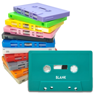 카세트 공테이프 12가지 컬러 낱개구매 (투명 케이스포함) 45분 오디오테이프 Cassette tape, 노란색