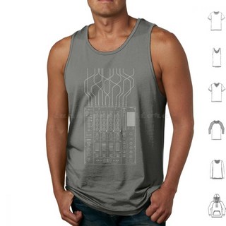 믹서 탱크 프린트 코튼 믹서 DJ 음악 사운드 헤드폰 Geekchic, XXL, [00] M-Tank-Deep Heather