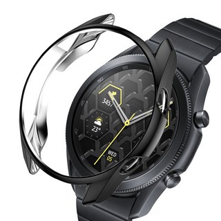 어프리비 갤럭시 워치3 풀커버 보호 케이스 41mm 45mm, 블랙, 1개