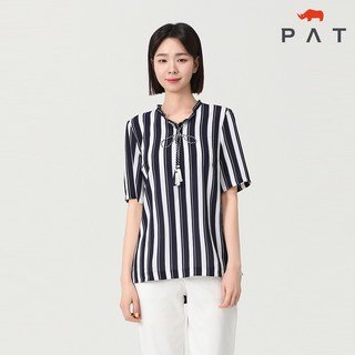 PAT 여성 스트라이프 에스닉 블라우스