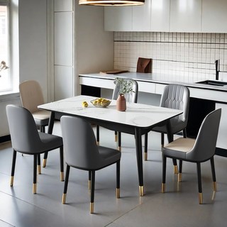 북유럽 더블컬러 가죽 식탁의자