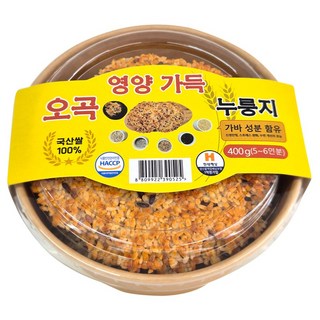 기와누룽지 영양 가득 오곡누룽지(100% 국산), 4개, 400g