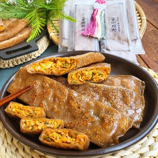 강원도 굽이정선 메밀갓전병 국산 재료로 속을 꽉 채웠습니다. 개별포장 10개입 1.2kg 바삭하고 개운해요, 10개, 120g