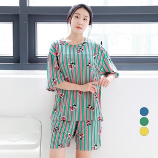 투와이 디즈니 남녀공용 피치 반팔 파자마 상하세트 DF288
