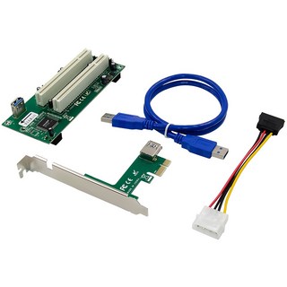 PCI Express 듀얼 PCI 어댑터 카드 PCIE X1 to 라우터 견인 2 PCI 슬롯 라이저 카드 2.5Gbps 지원 창 Linux, 하나, 초록, 01 green