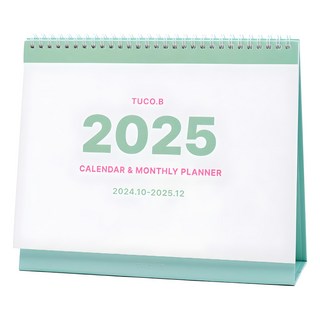투코비 2025 탁상 캘린더 ver 플래너, 민트, 1개