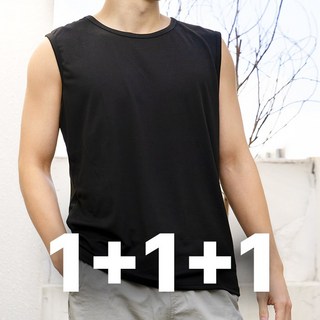 밸런스101 남성용 무지 스포츠 나시 3p