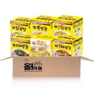 올따옴 오뚜기 간편블럭국 6종 기획세트 4호(미역국+계란국+버섯해장국+미소된장국+닭곰탕+북엇국), 1개