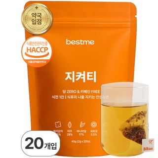 지켜티 물대신 마시는 무카페인 건강 돼지감자 여주 바나바잎 차 혈당 붓기 티백 관리, 1개, 20개입, 2g