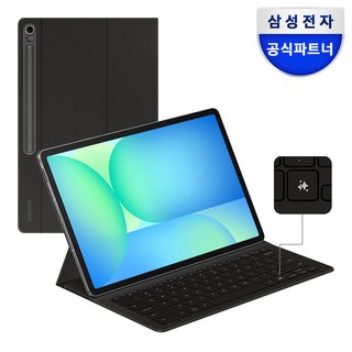 삼성 정품 갤럭시탭 S10 FE+ AI 슬림 키보드 북커버, 블랙, 1개