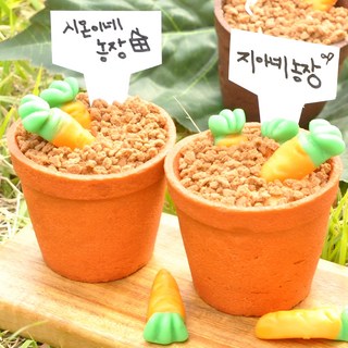 화분까지 먹는 당근젤리 미니 수제 컵 케이크 만들기 DIY 키트 세트 식목일 케익, 100g, 1개