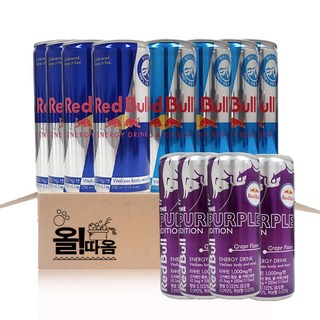 올따옴 레드불 에너지음료 3종 기획세트(오리지날4+퍼플4+슈가프리4), 250ml