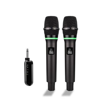 노래방 UHF 노래방 퍼포먼스 무선 노래 마이크 조명 포함, Black