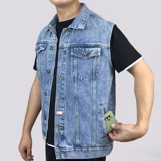 남성 청조끼 봄 가을 루즈핏 데일리 민소매 아우터