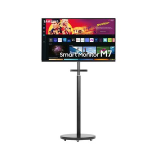 스마트모니터 M7 32인치 IPTV 블랙 UHD 4K + 스탠드 패키지 이동식스탠드, S32BM700 블랙+다크플래쉬 스탠드 화이트, 80cm, S32BM700 블랙+다크플래쉬 스탠드 화이트