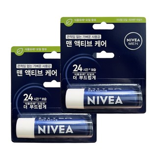 니베아 립케어 립밤, 맨 액티브 케어, 4.8g, 2개