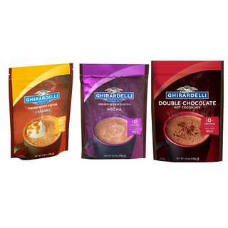 기라델리 핫 초콜릿 파우치 298g 세트 더블 캬라멜 모카 Ghirardelli Hot Chocolate, 1세트, 1개입