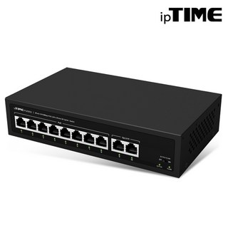 POE802 아이피타임 8포트 PoE 지원 허브 / 2포트 기가비트 Uplink / PoE 포트당 최대 30W 총 120W 전력 지원 / VLAN+Extender 모드 지원, 기본, 1개