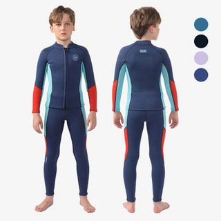 서브22 어린이 웻슈트 다이빙 물놀이 잠수복 상하의 세트 네이비 상품 이미지