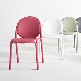 소솜 플라스틱 인테리어 체어 5color, 1개, 화이트