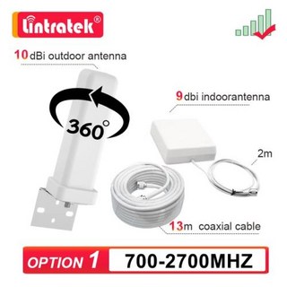 TV안테나UHD안테나실내안테나 2G 3G 4G LTE GSM UMTS 360 ° 안테나 키트 야외 실내 동축 케이블 휴대폰 신호 부스터 증폭기 리피터, OPTION 1, 1개