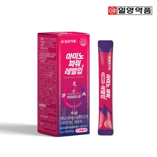 일양약품 아미노 파워 레벨업 10포 복숭아맛 아미노산 보충제, 10개, 7g