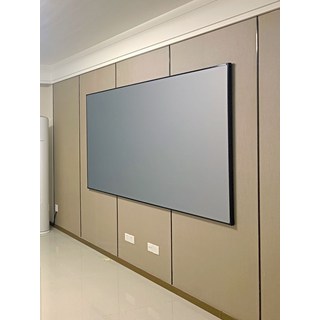 소프트 커튼이 있는 72인치 16:9 클리어 스크린 프로젝터 빔 전동 초단 초점 액자 – 거실용 액자스크린