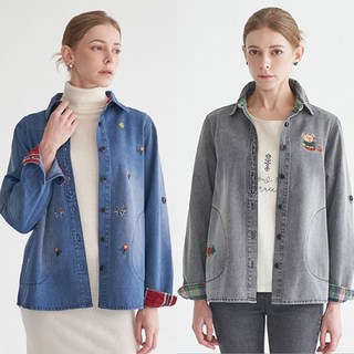 라라쎄 자수데님 셔츠형 재킷 2종