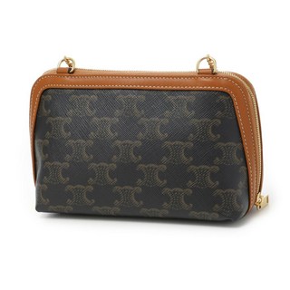 셀린느 CELINE 숄더백 가방 체인 첨부 클러치백 브라운 여성 10e38 2cbx 04lu CLUTCH ON CHAIN2024AW모던 블루