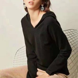 뉴욕멋쟁이 리버틴 긴팔 후드 니트 베이직 긴소매 브이넥 후드티