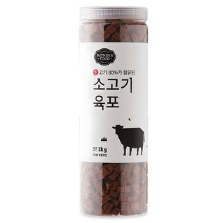 원더푸드 강아지 대용량 져키, 소고기, 1kg, 1개