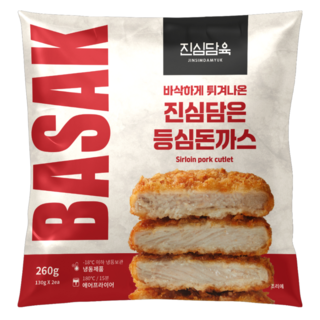 진심담육 튀겨나온 수제 경양식 등심 돈까스 (10장이상 구매 시 특제 소스 증정), 130g, 10개