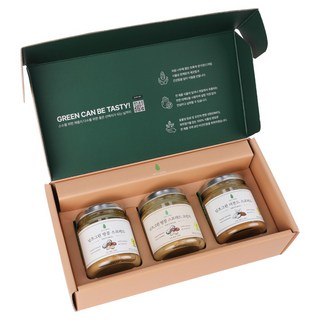 넛츠그린 100% 땅콩&아몬드버터 3종 + 쇼핑백 선물세트, 1세트, 600g