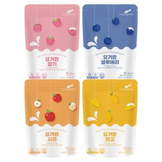 리틀스푼 동결건조 요거랑 4종 세트, 딸기, 블루베리, 사과, 망고, 1세트, 16g