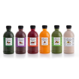 클렌즈주스 당일제조 350ml 6가지맛 케일+용과+당근+오렌지+키위+코코넛, 6개
