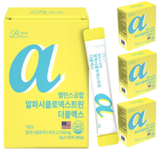 알파CD 분말 알파시클로덱스트린 밸런스궁합 알파 시디 사이클로덱스트린 난소화성말토덱스트린, 4개, 30회분