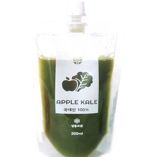스파우트 파우치 물없이 착즙한 사과케일주스 200ml x 20팩 냉동, 20개