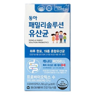 온가족 유산균 동아제약 패밀리솔루션 프로바이오틱스 30포 1box 1개월분, 2g, 30개