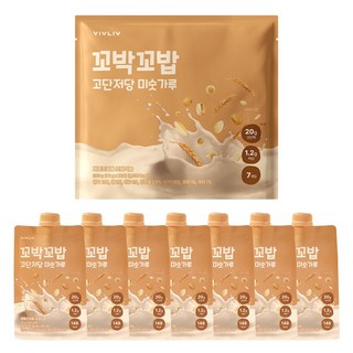 [신상] 꼬박꼬밥 고단저당 단백질 쉐이크 미숫가루맛, 40g, 7개