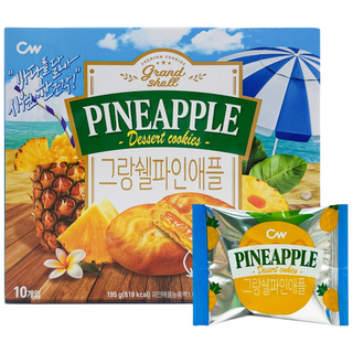 청우 그랑쉘 파인애플 쿠키 195g, 1개