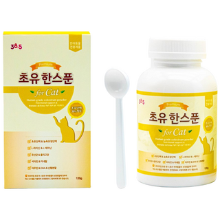 38.5 고양이 면역강화 초유영양제 초유한스푼 고양이 초유 락토페린 엘라이신 타우린, 120g, 1개