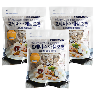 맛꾼 [정품] HACCP인증 깔끔하고 간편한 해물 5종 믹스 해물 모듬 600g, 3개