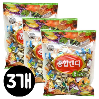 ()늘푸른 종합캔디 800gx3개/대용량/사탕/8가지맛, 3개, 800g