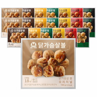 미트리 닭가슴살 볼 7종 혼합 21팩(각3팩), 100g, 21개