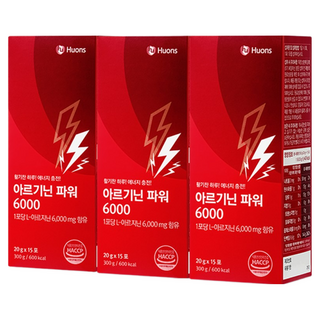 휴온스 아르기닌 파워 6000 L-아르지닌 블루베리맛 액상 45일분 15포 3박스, 15회분